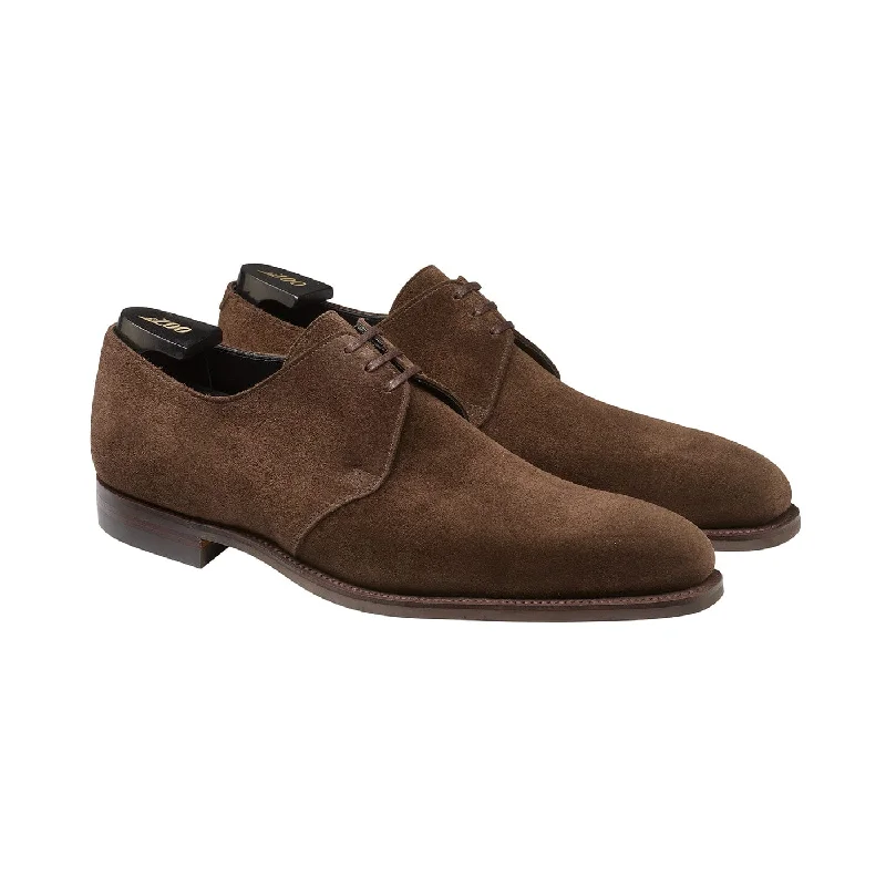 brown formal shoes with lace-up design-Highbury 2 Dark Brown Calf Suede