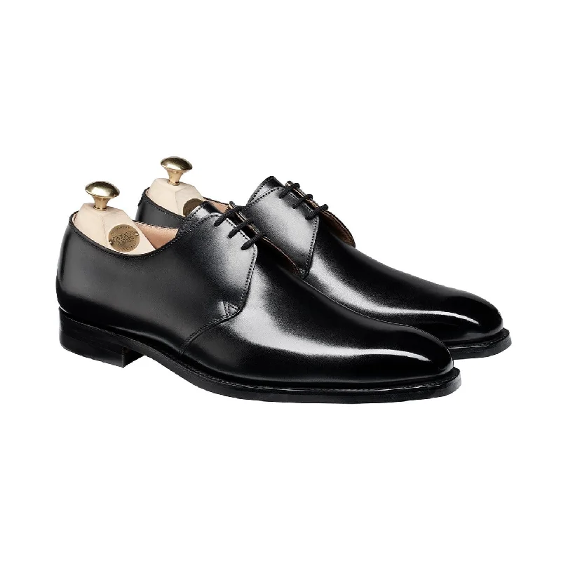 comfortable men’s leather shoes for office-Highbury Black Calf