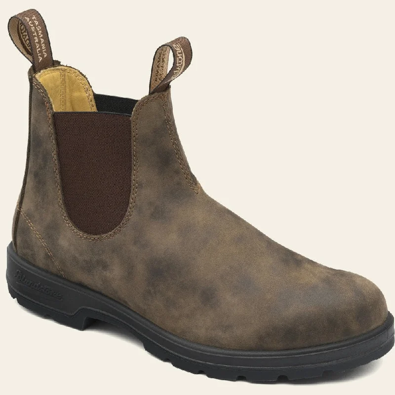 slip-on oxford shoes for business men-Men's Blundstone 585 Chelsea Boot in Rustic Brown