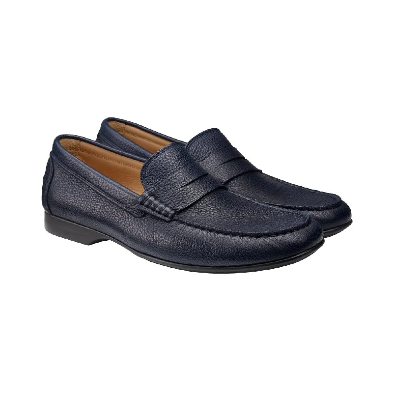 premium oxford dress shoes-Genoa Navy Grain