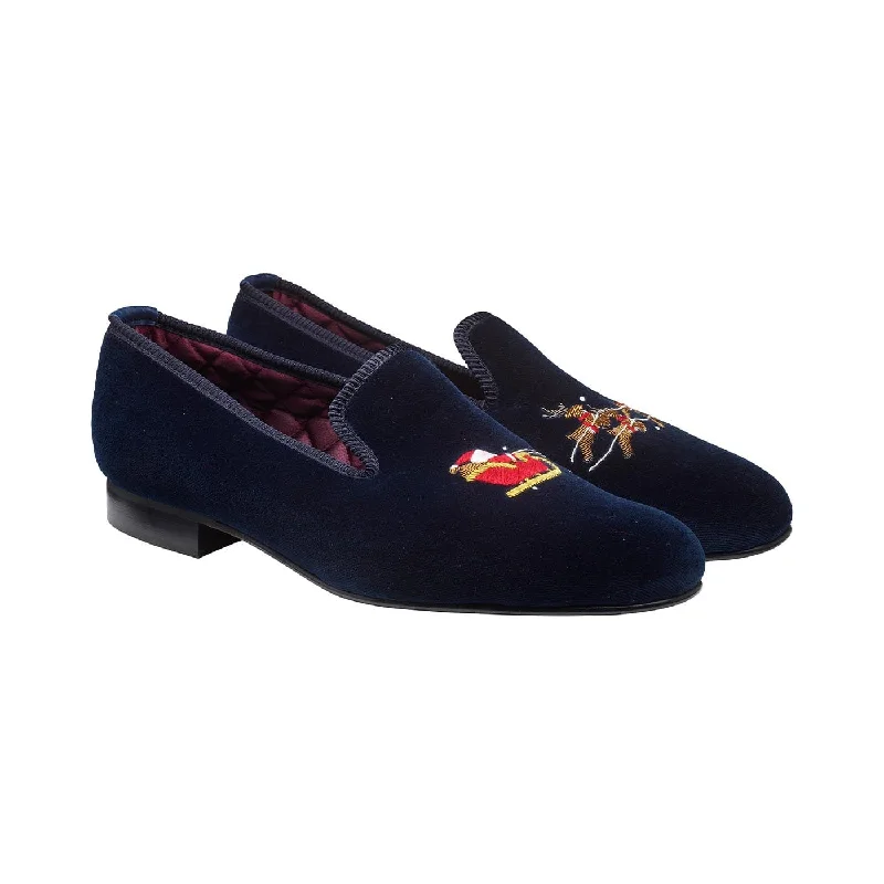 men’s formal shoes with leather upper-Santa Navy Velvet