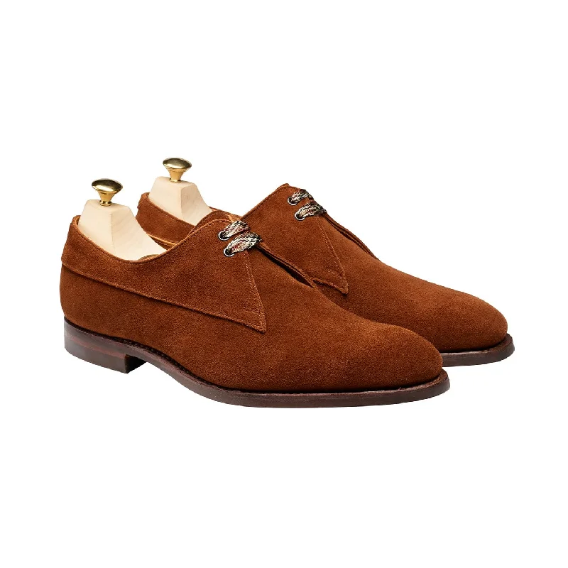 sleek leather oxford shoes for business wear-Lisa Polo Brown Calf Suede