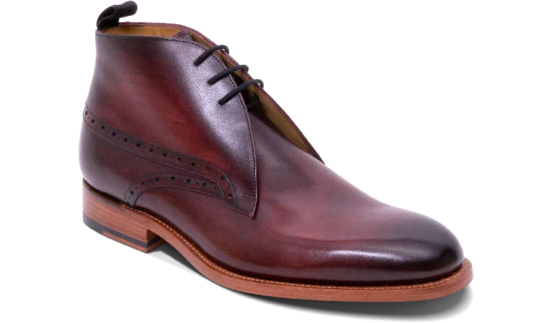 business dress shoes with shine for men-Tyne - Hand Brushed Burgundy