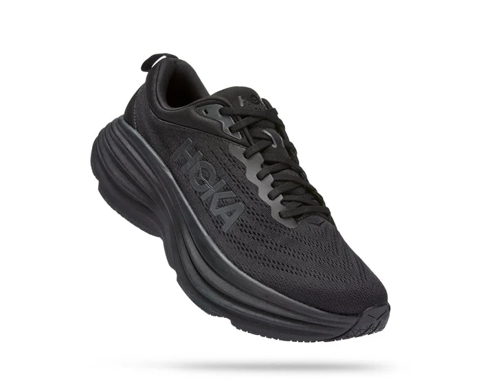 classic wedding shoes for men-Mens Hoka Bondi 8 Black/Black