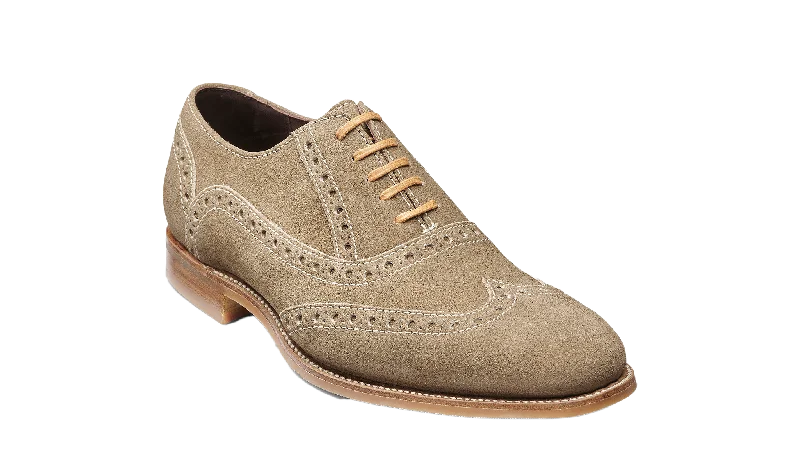 leather formal shoes for men with lace-up design-Grant - Taupe Suede