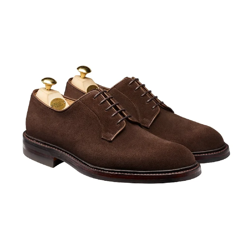 comfortable office shoes for men-Lanark 3 Dark Brown Suede