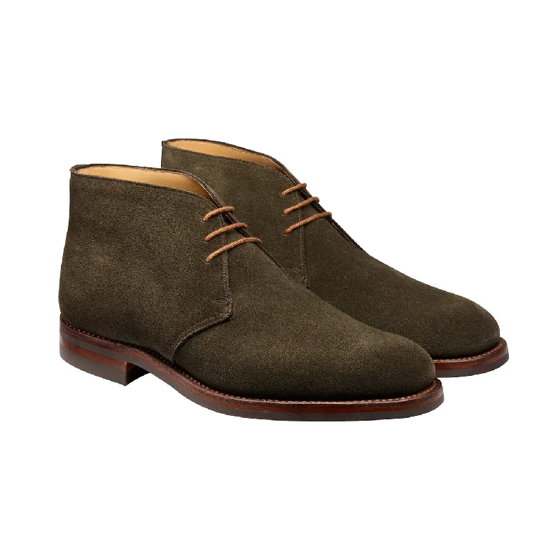 wedding formal shoes for men-Chiltern Earth Green Suede