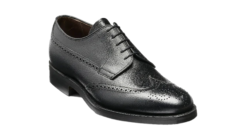 sleek formal shoes with leather upper-Livingston - Black Alpine Grain