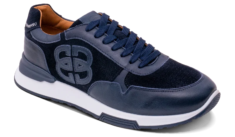 comfortable wedding shoes for men-Boston - Navy Combi