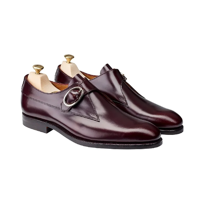 formal shoes with cushioned heel for men-Emily Burgundy Cavalry Calf