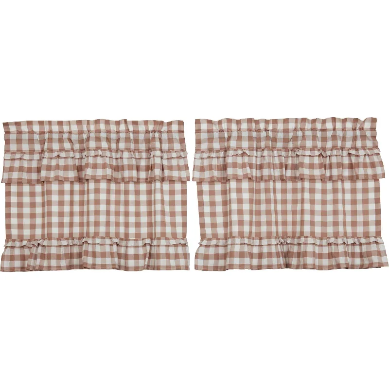 Professional business tie for men-Annie Buffalo Portabella Check Ruffled Tier Set of 2 L24xW36