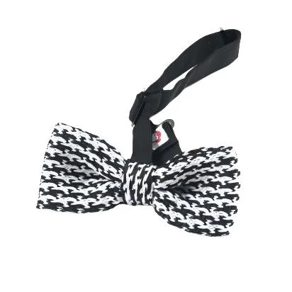 Men's tie with solid color blocks-Appaman Bowtie Houndstooth