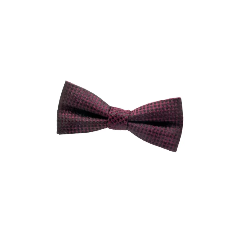 Unique men's tie for luxury events-Boys Black and Burgundy Bow Tie