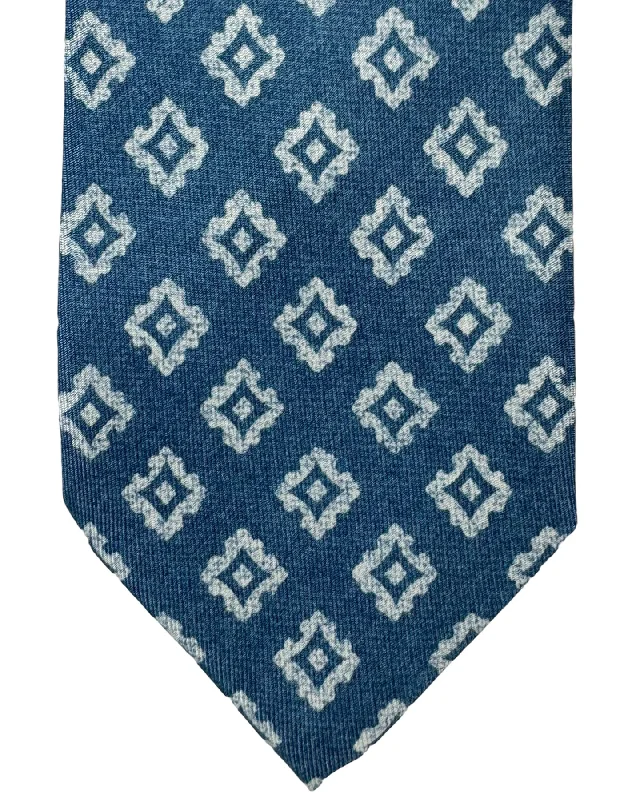 Affordable men's tie with chic patterns-Barba Sevenfold Tie Blue Geometric Design - Sartorial Neckwear