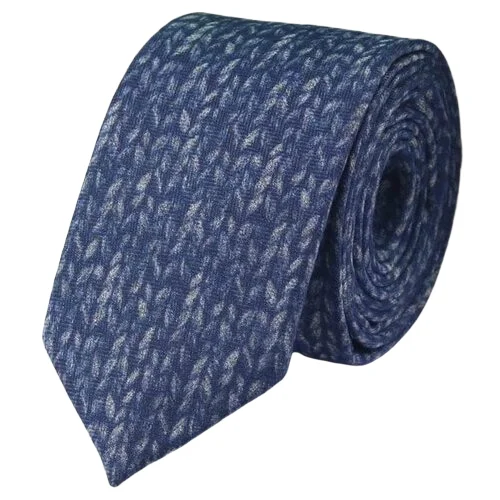 Men's tie for elegant corporate events-Classy Men Blue Knit Cotton Necktie