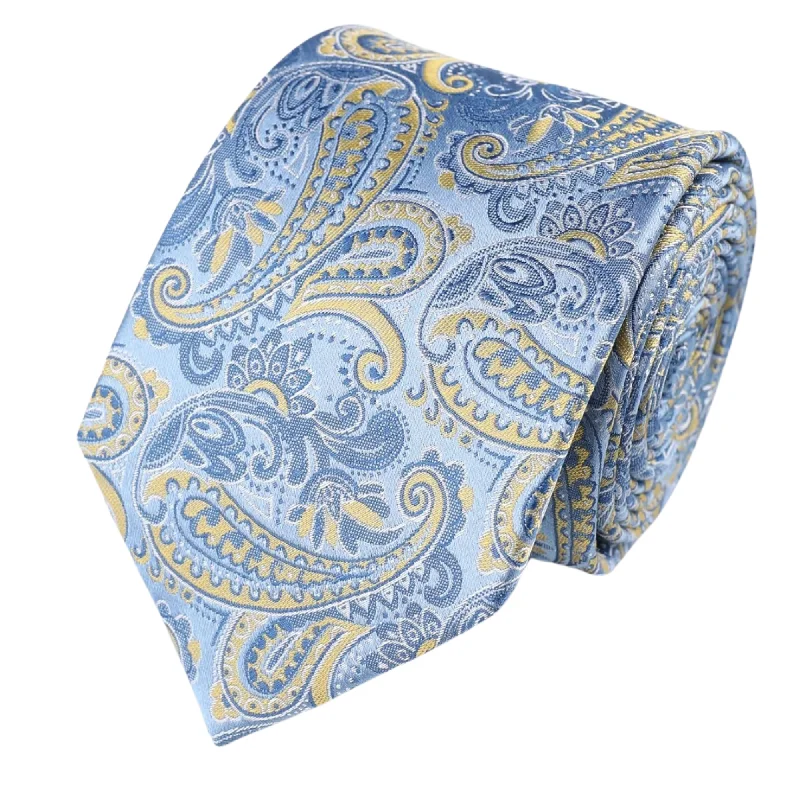 Men's tie with fine fabric for corporate events-Blue Silk Paisley Tie