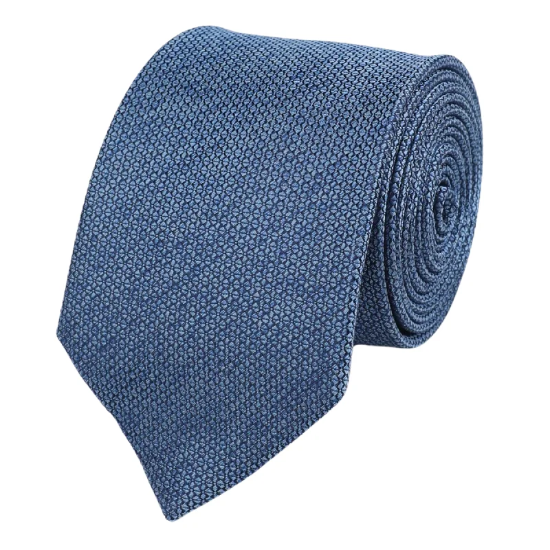 Casual men's tie for outdoor events-Blue Silk Texture Tie