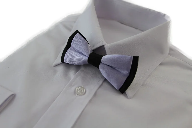 Stylish men's tie with bold textures-Boys Lavender Two Tone Layer Bow Tie