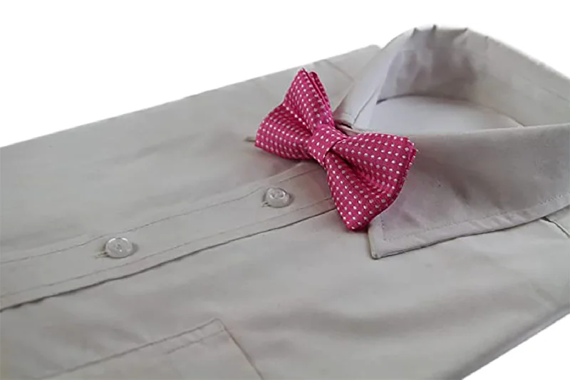 Best tie for a formal family event-Boys Pink Polka Dot Pattern Bow Tie