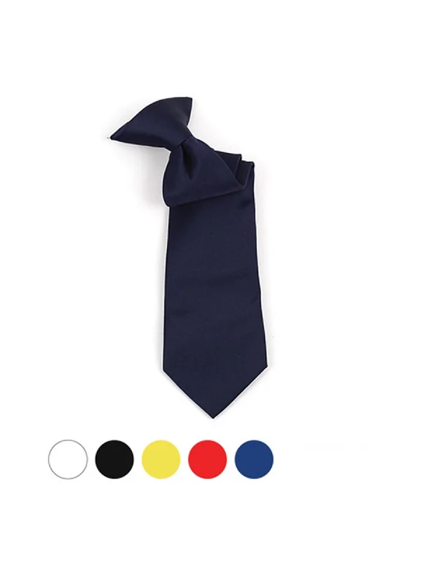 Men's slim fit tie for office wear-Boy's Solid Color Pre-tied Clip On Neck Tie