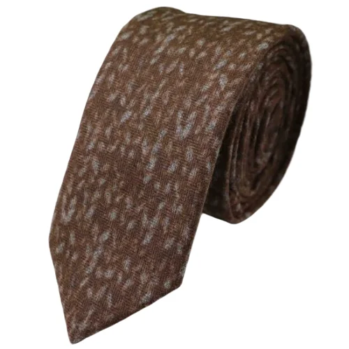 Unique men's tie for formal occasions-Classy Men Brown Knit Cotton Necktie