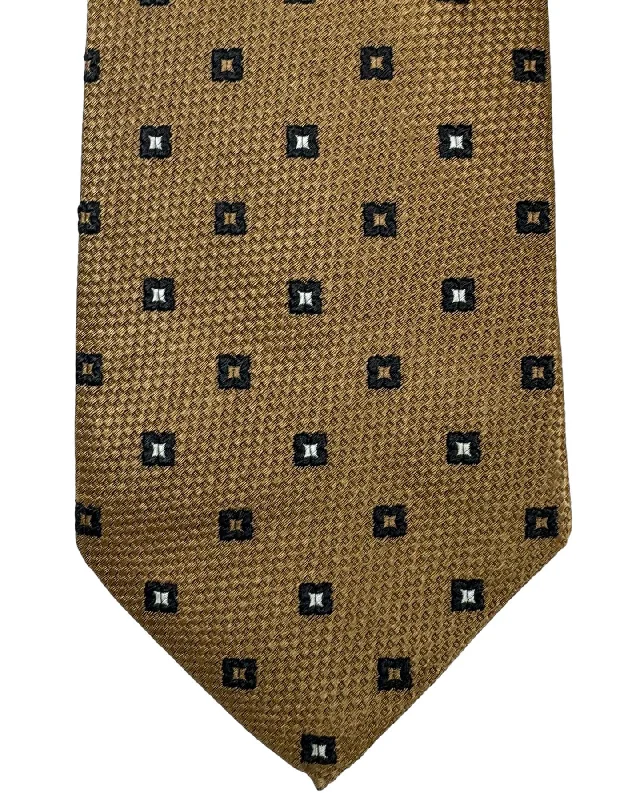 Professional men's silk tie-Brunello Cucinelli Silk Necktie Brown Mini Squares