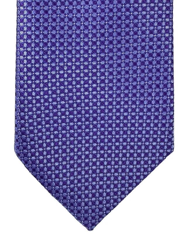 Men's tie for upscale business events-Canali Silk Tie Lilac Purple Micro Pattern