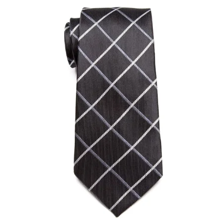 Unique men's tie with animal print-Classy Men Classic Black Checkered Necktie