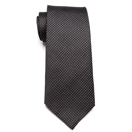 Men's tie with modern color schemes-Classy Men Classic Black Mini Dot Necktie