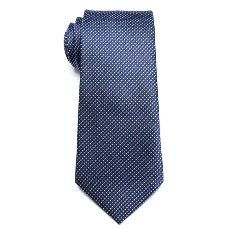 Stylish men's tie with bold textures-Classy Men Classic Blue Pin Dot Necktie