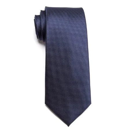 Stylish tie with vibrant color palette-Classy Men Classic Navy Blue Necktie