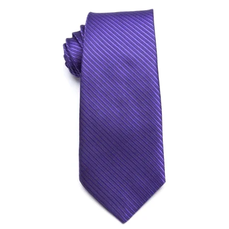 Men's tie for business dinner events-Classy Men Classic Purple Striped Necktie