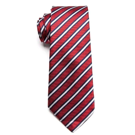 Men's tie for stylish business meetings-Classy Men Classic Red Blue White Necktie