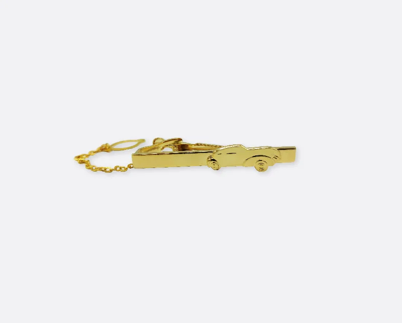 Men's tie with a bold color block-Classic Ride – Golden Tie Clip