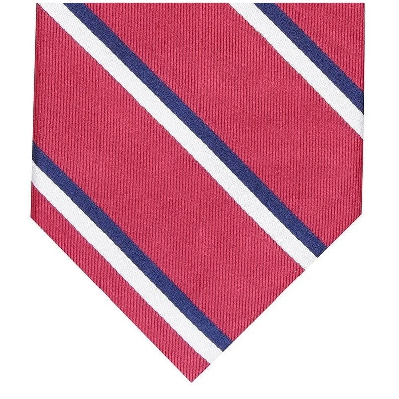 Stylish men's tie with bold textures-Club Room Men's Classic Stripe Tie Red Size Regular