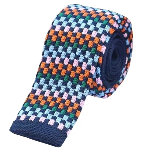 Men's tie with contemporary print-Classy Men Colorful Pixel Square Knit Tie