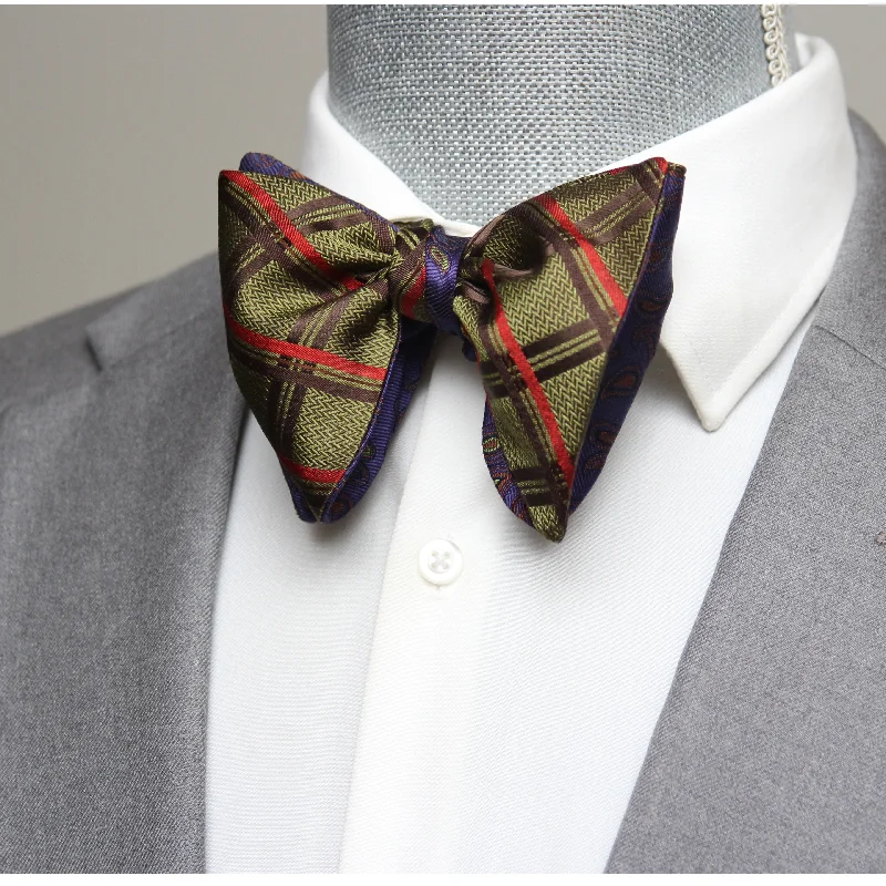 Trendy tie for young professionals-Big Butterfly Reversible Bow tie