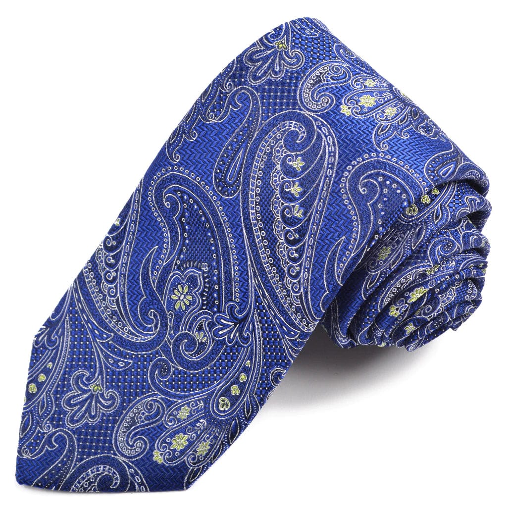 Luxury silk tie for men-Dion 'Textured Paisley' Pattern Tie - K36630- Assorted Colours