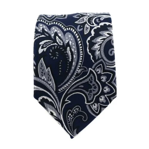 Affordable men's tie with chic patterns-Classy Men Dark Grey Floral Silk Tie