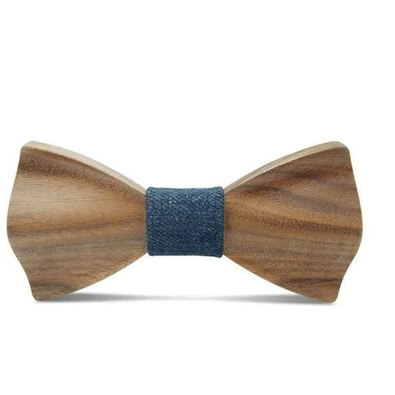 Best tie for business professionals-Dark Wood Denim Adult Bow Tie