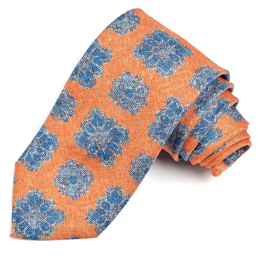 Professional men's silk tie-Dion 'Large Floral Medallion' Pattern Tie - N36210 - Assorted Colours