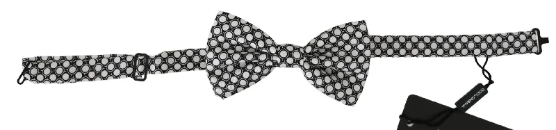 Affordable men's tie with chic patterns-Dolce & Gabbana Elegant   Circle Silk Bow Men's Tie