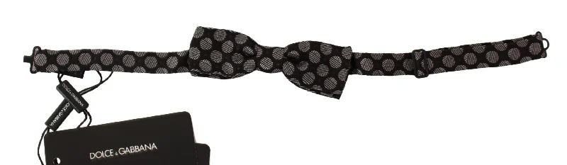 Men's tie with fine pinstripes-Dolce & Gabbana Elegant Polka Dot Silk Bow Men's Tie