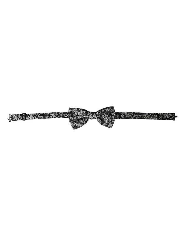 Men's tie with modern color schemes-Dolce & Gabbana  Floral Silk Adjustable Neck Men Bow Men's Tie