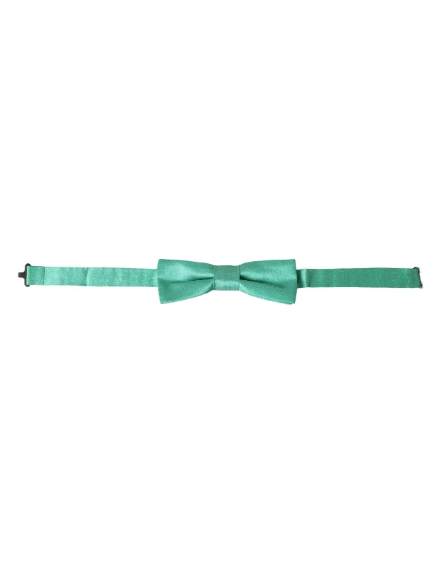 High-quality silk necktie for men-Dolce & Gabbana Mint  Silk Adjustable Neck Men Bow Men's Tie