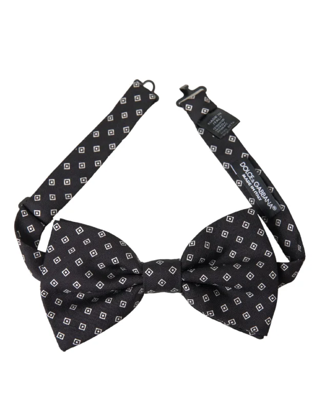 Men's tie with luxurious satin finish-Dolce & Gabbana  Silk Adjustable Neck Men Bow Men's Tie