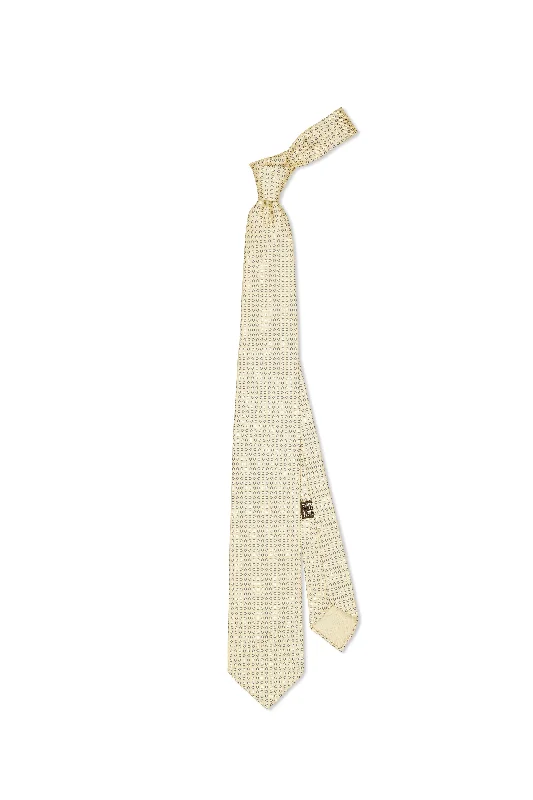 Men's tie with modern abstract texture-Drake's Yellow with Blue Circle Printed Silk Foulard Tie