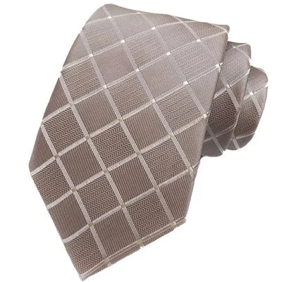 Stylish silk tie for formal wear-Classy Men Elegant Beige Silk Tie