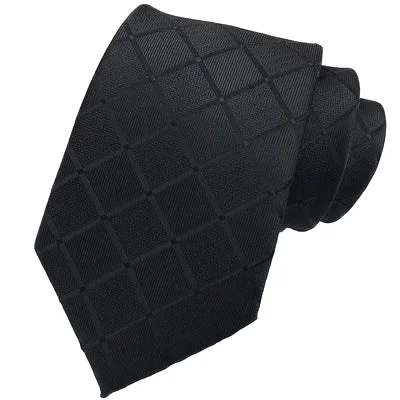 Men's tie for corporate gatherings-Classy Men Elegant Black Silk Tie