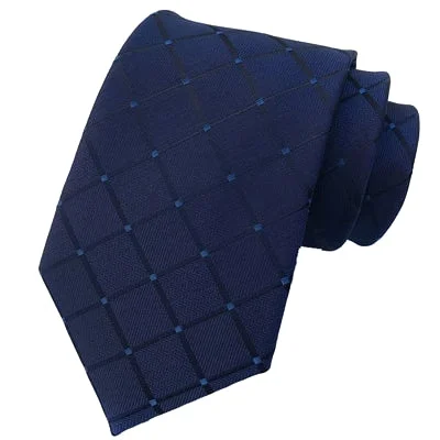 Men's tie with intricate jacquard design-Classy Men Elegant Blue Silk Tie